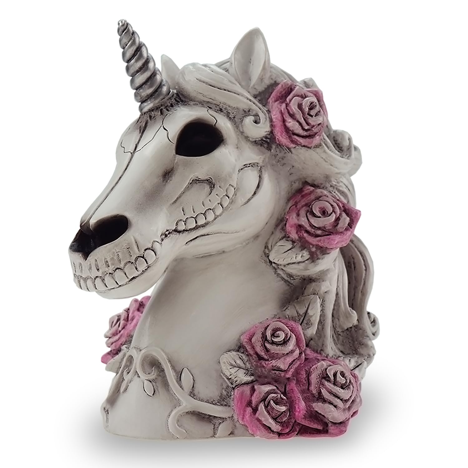Gothic Unicorn Skull Piggy Bank Sugar Skull Gift for Women Adults Halloween Skeleton Day Dead Goth Home Decor