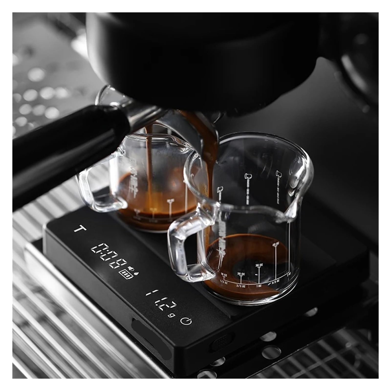 Bascula de Cocina, Báscula de café inteligente con temporizador, báscula de cocina de alta precisión, báscula for café de goteo, báscula for espresso, herramienta de barista for el hogar(Black2.0)
