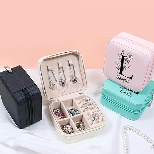 Miniatura 9 de SLML Joyero personalizado Organizador de joyas personalizado con nombre personalizado para niñas, organizador de joyas de viaje personalizado