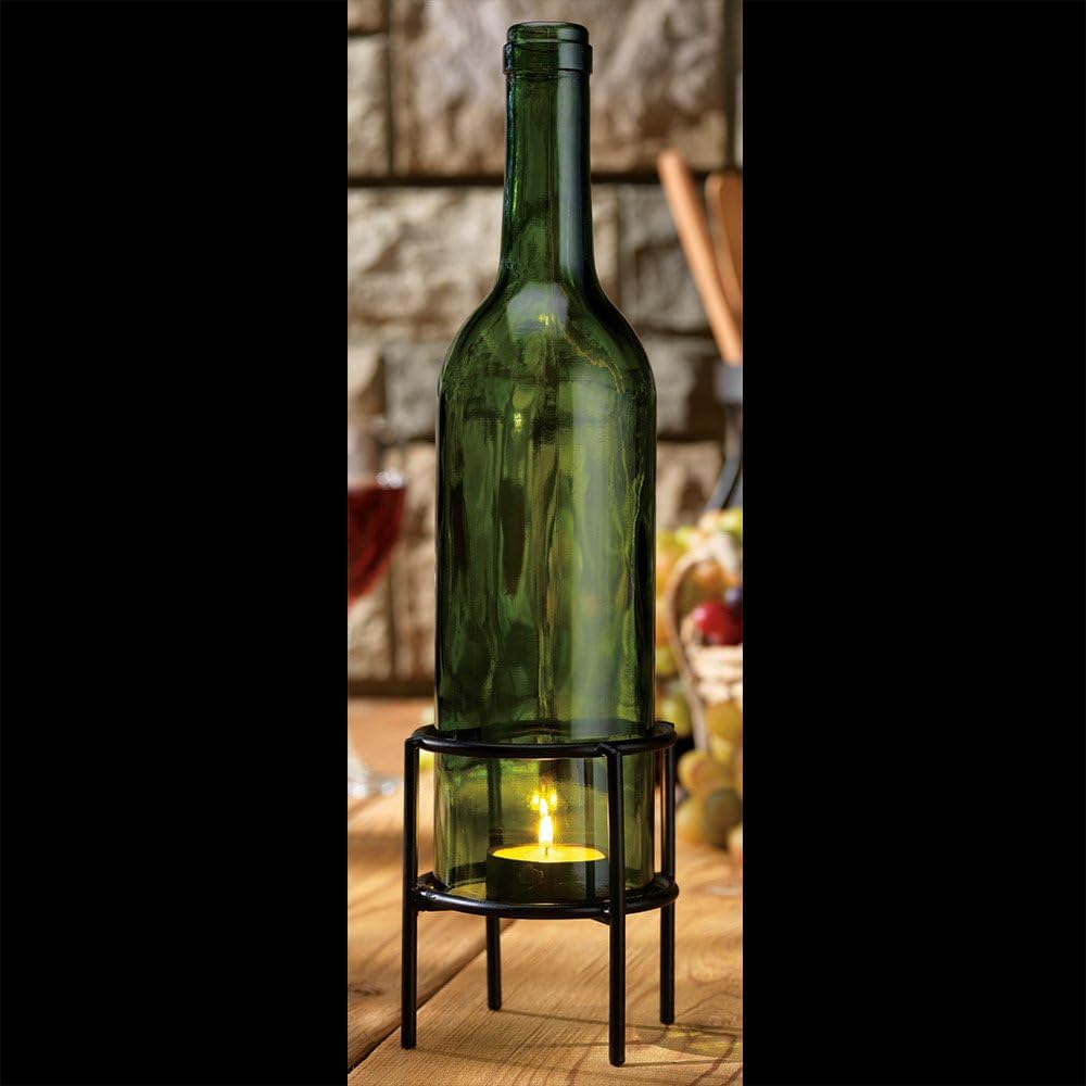 Recycled Wine Bottle Tea Light Holder Home & Kitchen