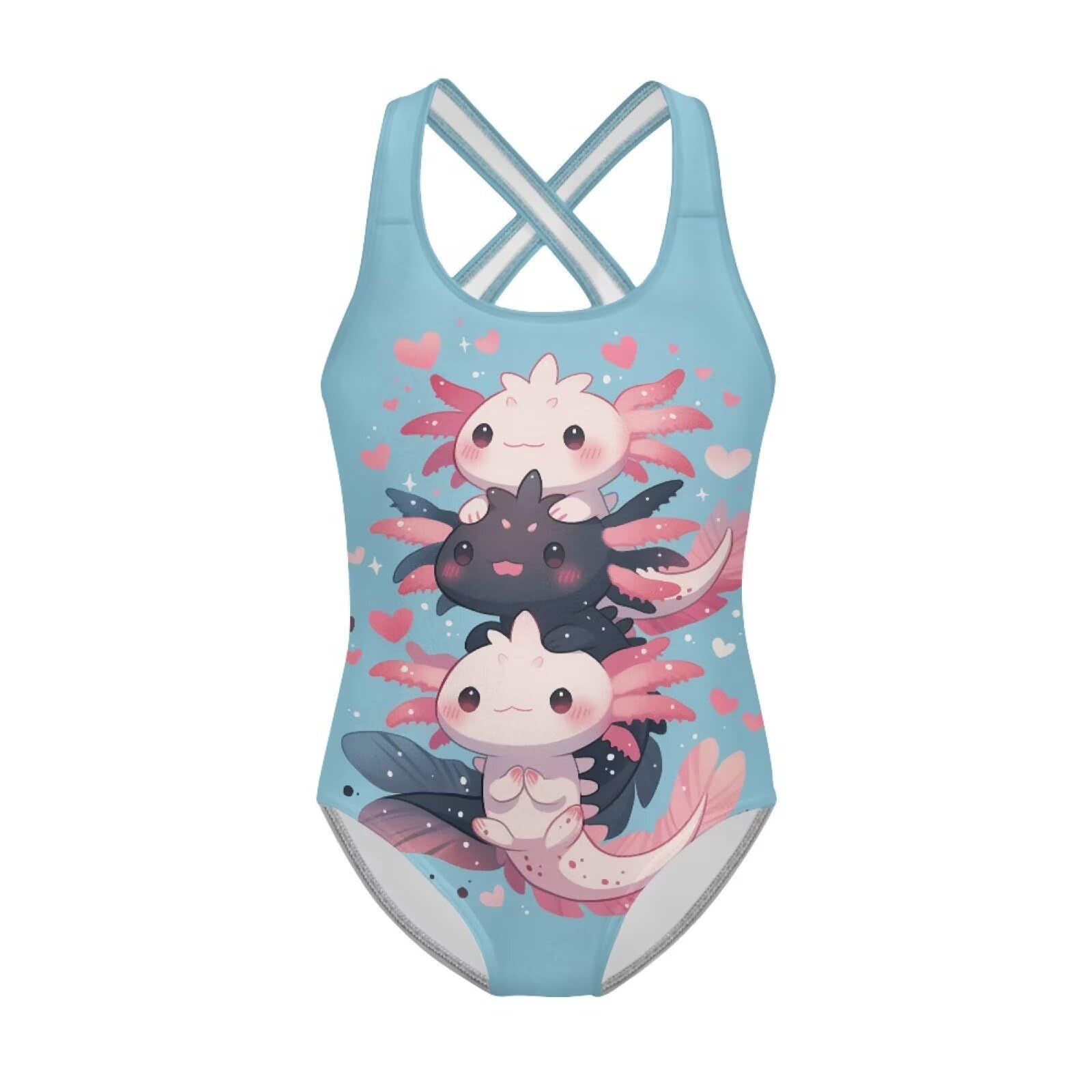 Girls Swimsuit Criss Cross Back 1-Piece Summer Beach Swiwmear