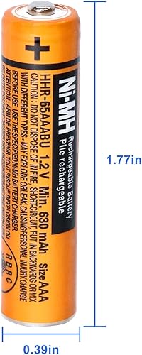 Miniatura 3 de HHR-65AAABU 630mAh NI-MH Batería AAA recargable para Panasonic 1.2V AAA batería recargable para teléfonos inalámbricos (630-4pcs)