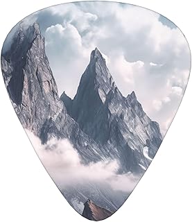 Mountains Clouds Guitar Picks 12 Pack Bass Picks with Organizer Box Guitar Plectrum Includes Thin Medium Heavy Guitar Picks Ukulele Picks for Bass Acoustic Electric Guitars