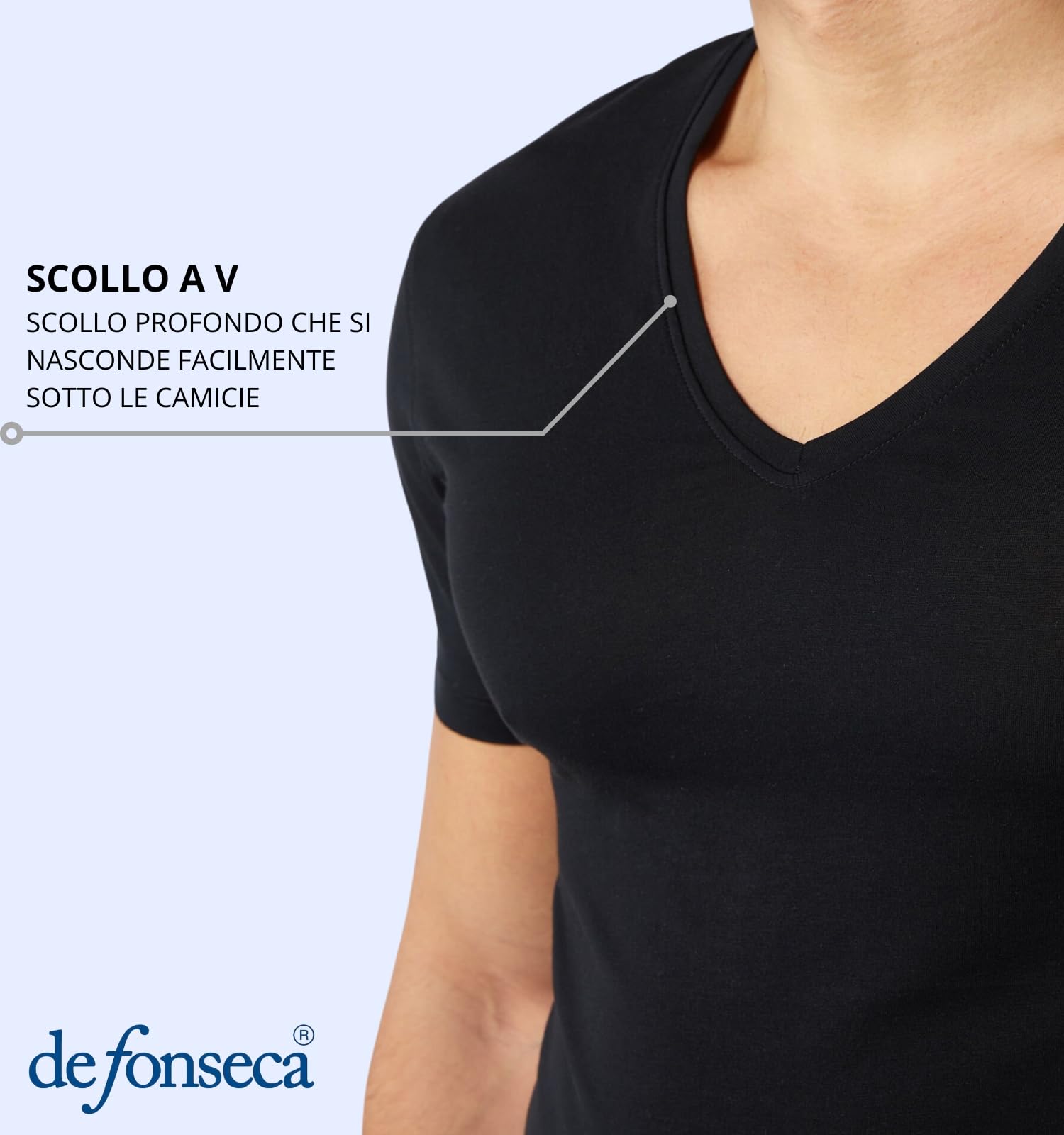 Intimitaly deFonseca - Set 3 Magliette Intime Uomo Cotone Pettinato Girocollo e Scollo V T Shirt Finissima Cuciture Piatte Intimo Maglietta Uomo Nera Bianca e Colorata