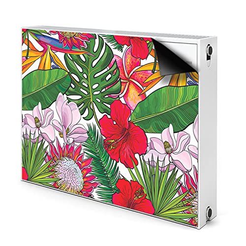 Cache radiateur magnétique 80x60cm vert et cache aération floral - 2
