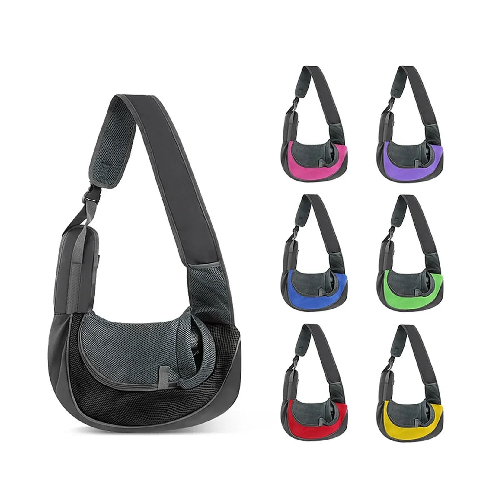 Bandolera para Perro Portabebés portátil de Viaje con Bolsillo for Mascotas, Bolsa de Transporte for Cachorros y Gatos con Mochila pequeña, Bolsa de Malla Transpirable for Perros(PinkA,L)