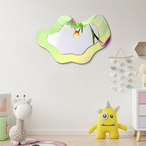 Miniatura 9 de canhard Espejo acrílico iridiscente, espejo estético irregular, decoración de dormitorio, espejo en forma de nube, decoración de pared del hogar