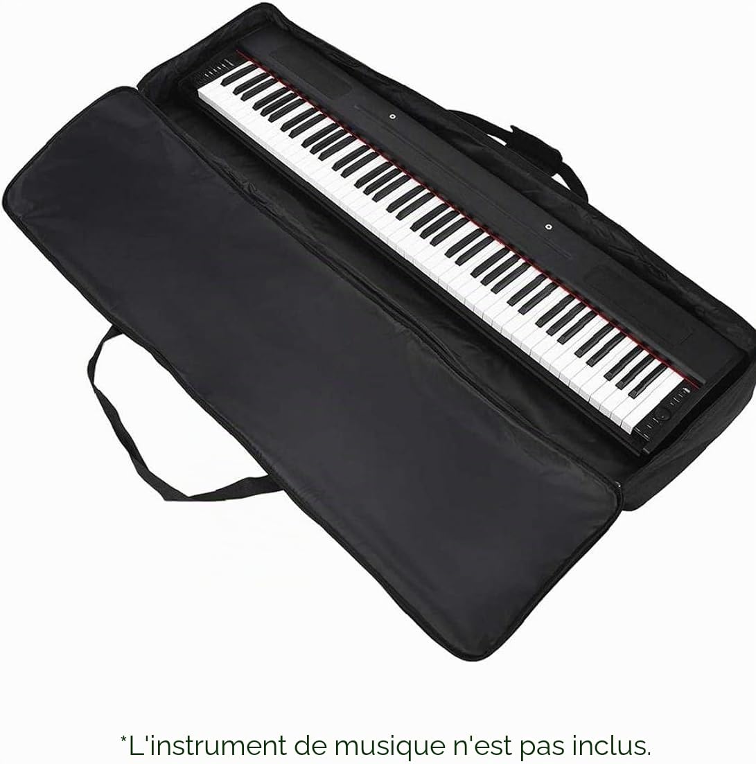 Sac de transport pour clavier 88 touches avec poignées et double fermeture éclair - Housse imperméable robuste et réglable - Portable