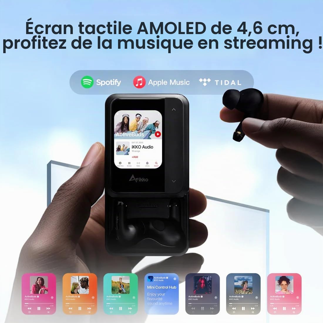 Écouteurs sans Fil TWS AI Smart Ikko Active Buds : Casque avec Annulation du Bruit, Connexion Bluetooth,Fonction traducteur instantané,4G Double sim, WiFi,jusqu'à 30 Heures d'autonomie,ChatGPT