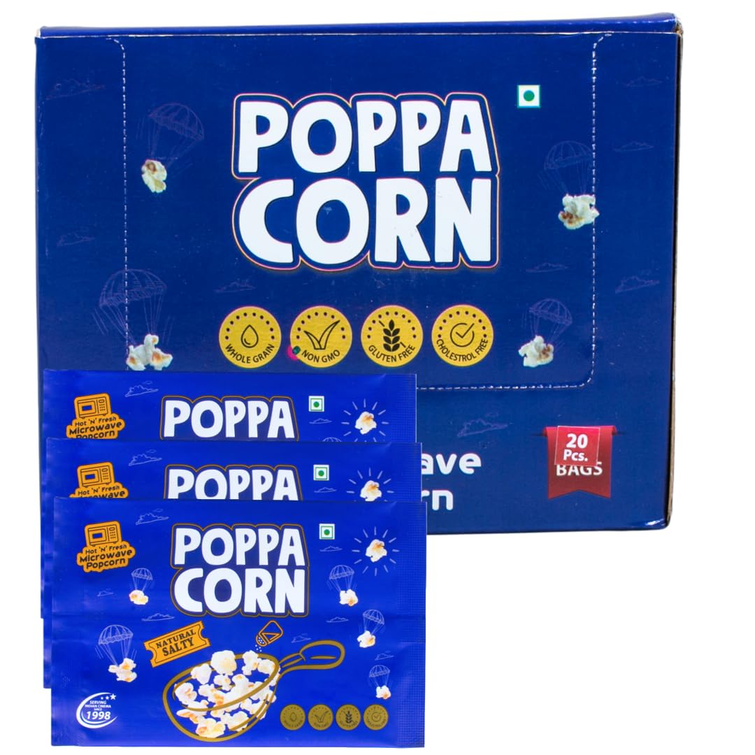Poppacorn Microwave Salty Popcorn Single Serve Packs, 33gX20 Pouches, Natural Salty Popcorn (B0D9VQX554) Amazon Price History, Amazon Price Tracker