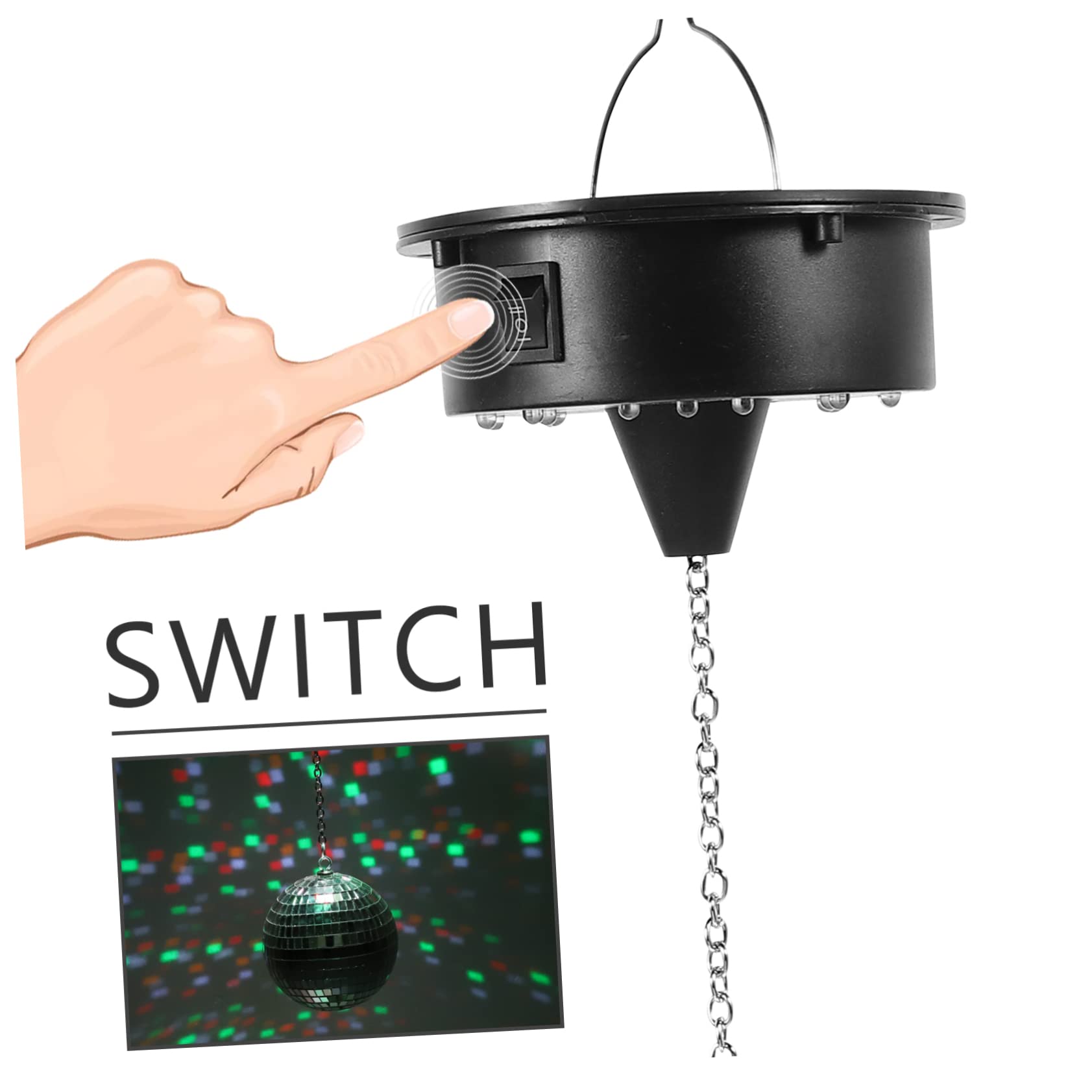 SEWACC Disco Ball Spotlight Rotating Mirror Light Mirror Ball Disco Light 12cm Led Battery- for Ktv Party Bar Club