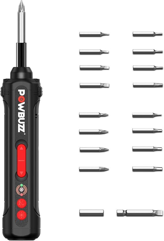 Electric Screwdriver Kit, POWBUZZ Cordless Rechargeable Power