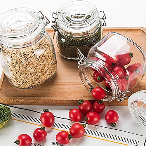 Image of 500 ml Glass Jars with Airtight Lids Wide Mouth Storage Jars With Buckle Lid for Preserving Decorating Canning Jar Dry Food Storage Pasta Spice Beans Flour Set of 1
