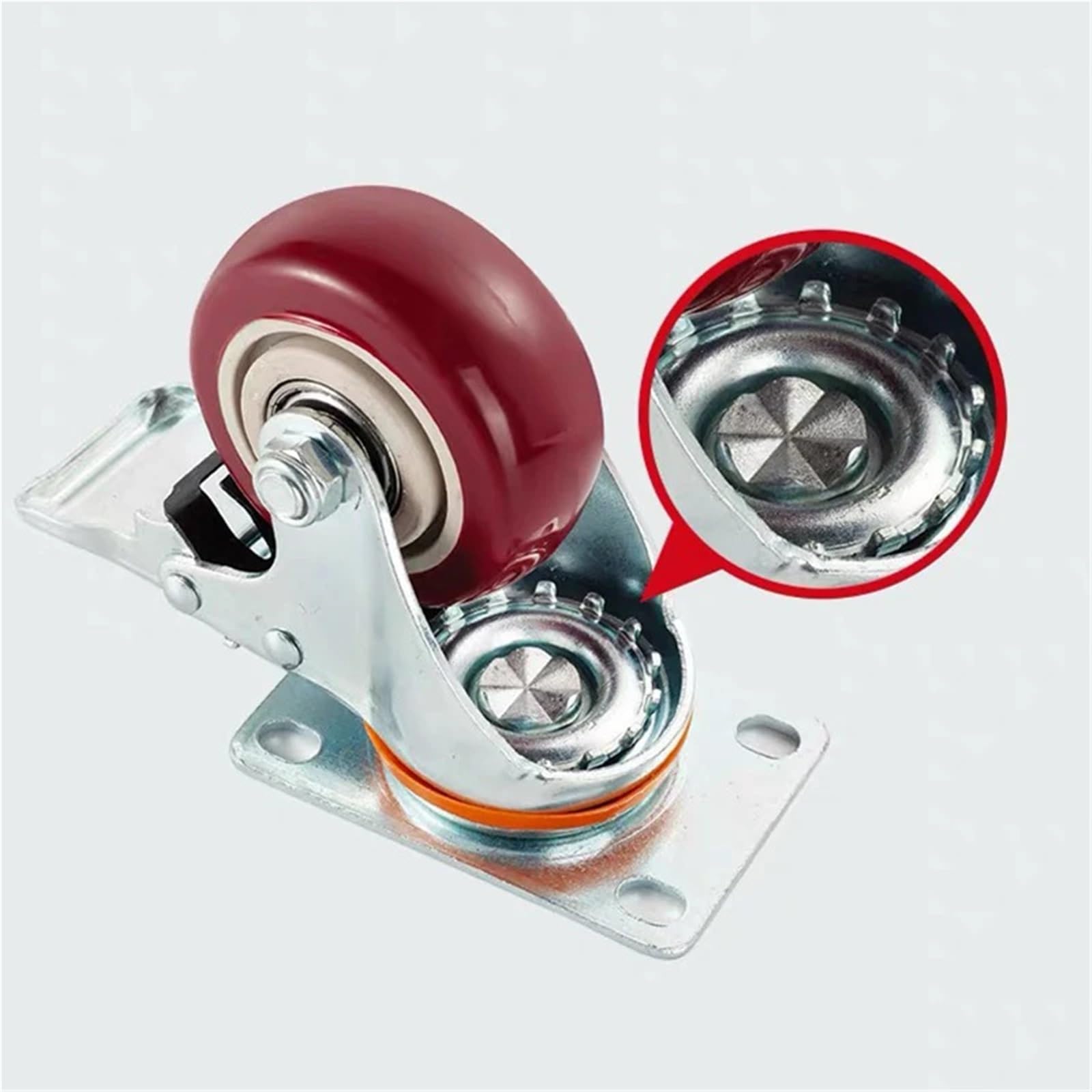 Lenkrollen, Möbelrollen 4 Stück 1 Zoll Drehbar 360° Mit Bremse,für Karren, Möbel, Küche