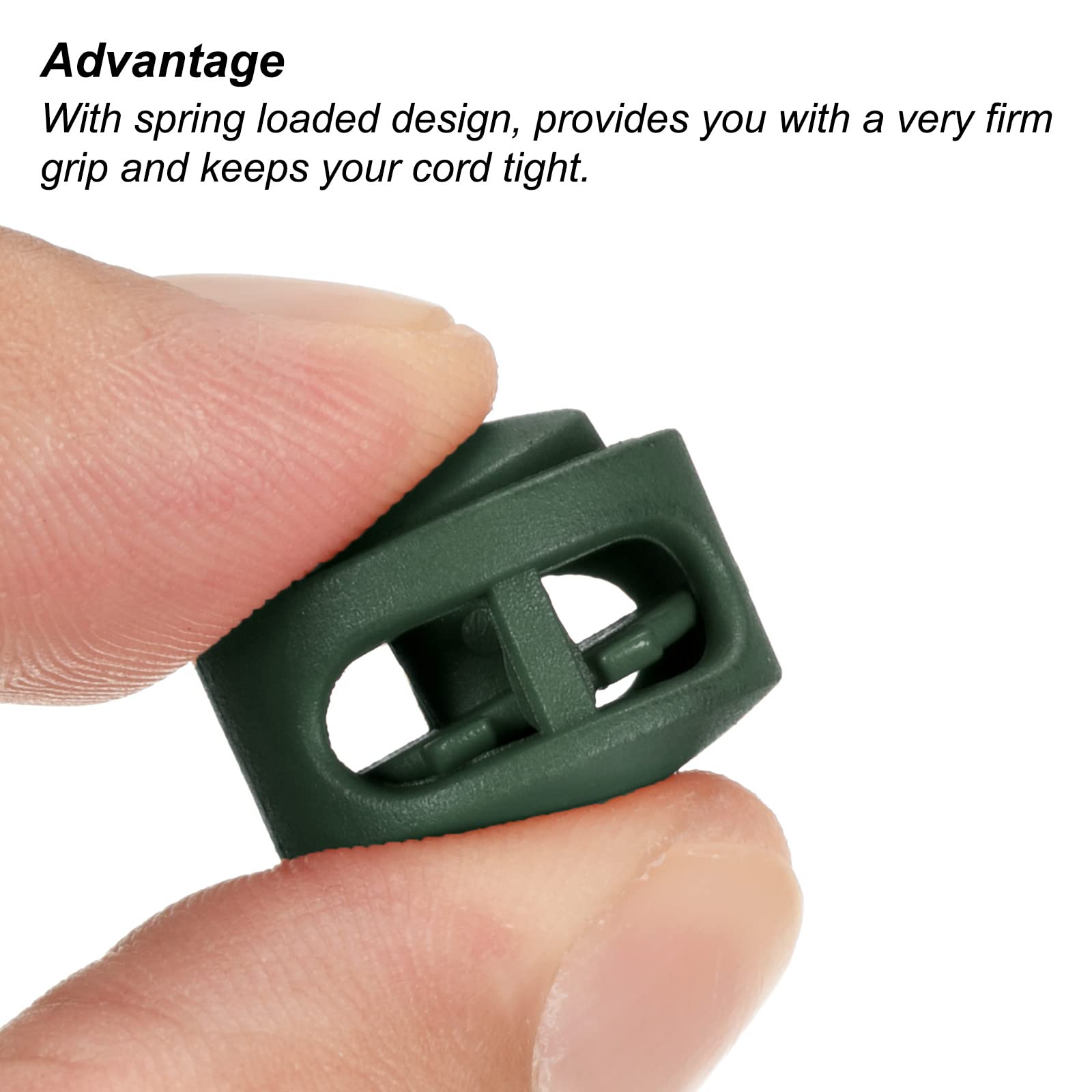 PATIKIL Cord Locks, 30 Pack Round Spring Toggle Stopper for Drawstring Bag Shoelaces, Dark Green - Image 4