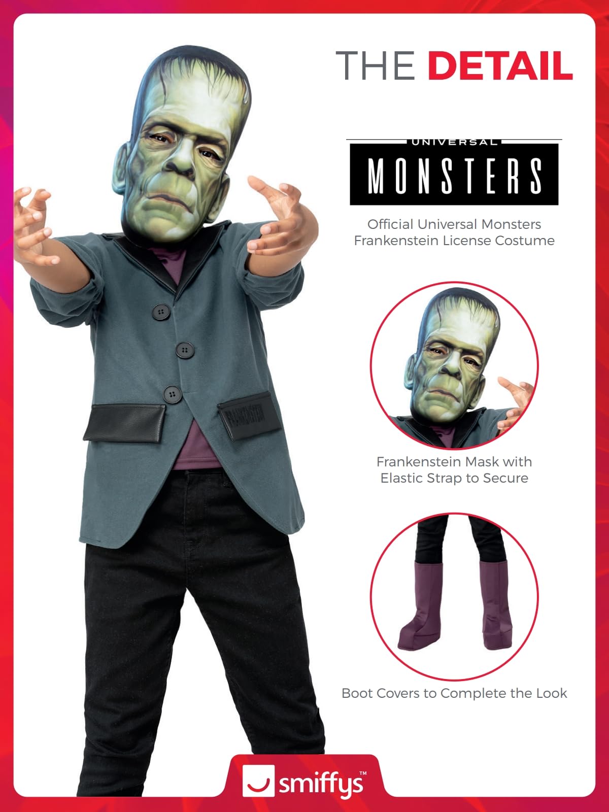 Amscan Costume da Lil Frankie Little Frankenstein, costume per Halloween, 3-6 mesi, 9914734