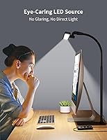Vista 3 de Kary LED Desk Lamps for Home Office, Tall Desk Light with Base, Flexible Gosseneck Adjustable Height 5-Level Dimmable Brightness & Color, Architect