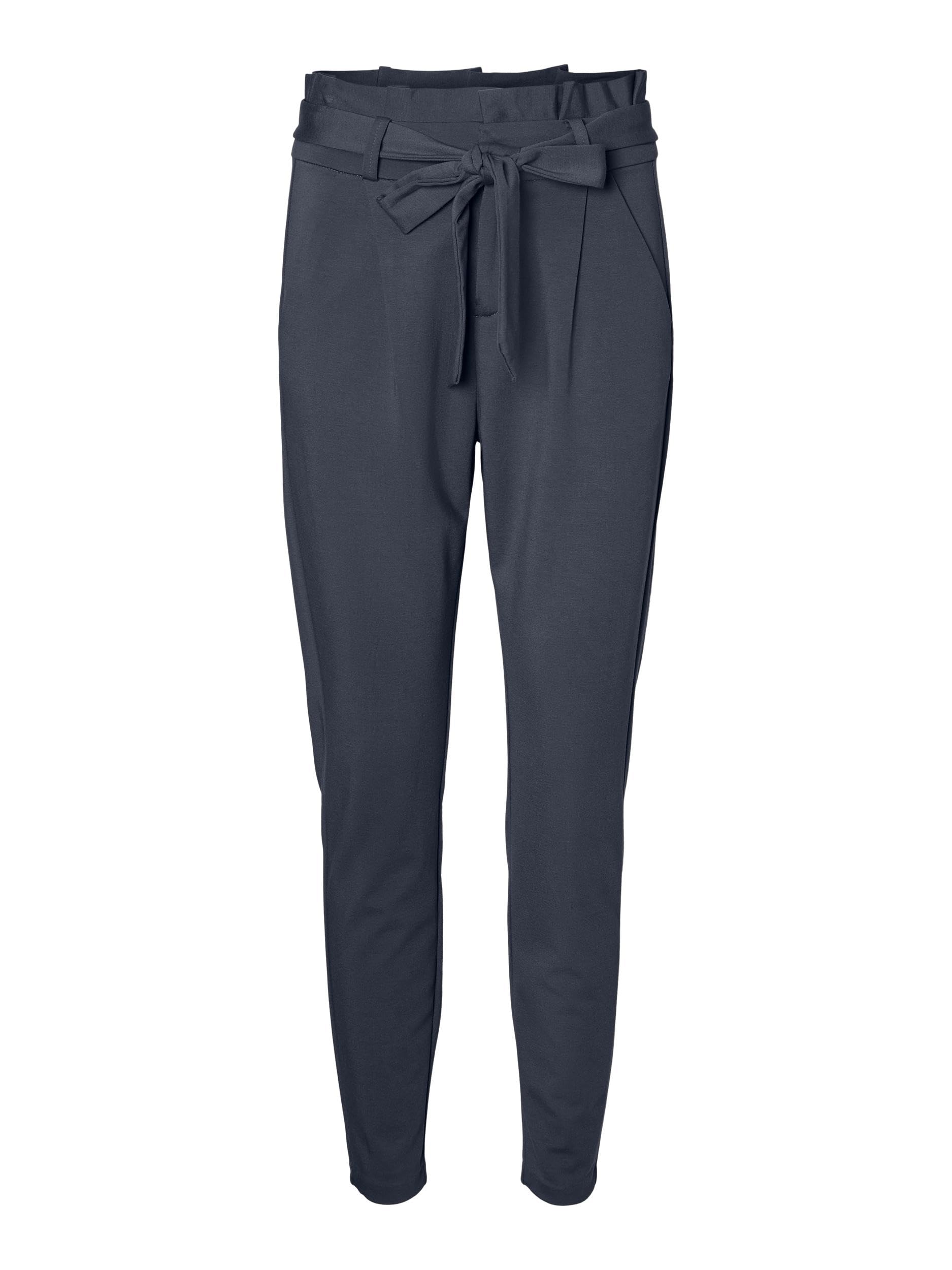 VERO Moda Women's Fabric Trousers EVA Paper Bag high Waist tie Belt, Ombré Blue, M