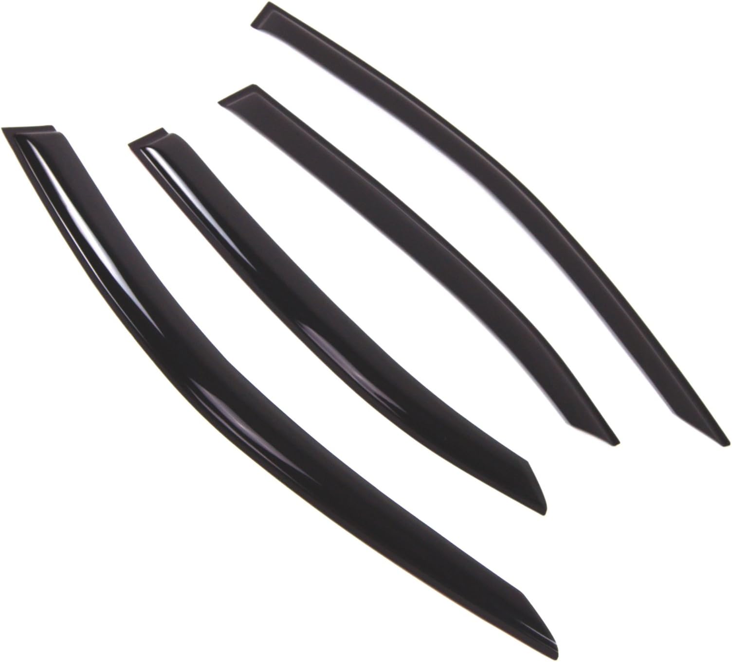 WD2-703 Dark Smoke 4 Pcs Set Window Visor (Outside Mount) Deflector Rain Guard Compatible with 2014-2016 Lexus IS250 IS350
