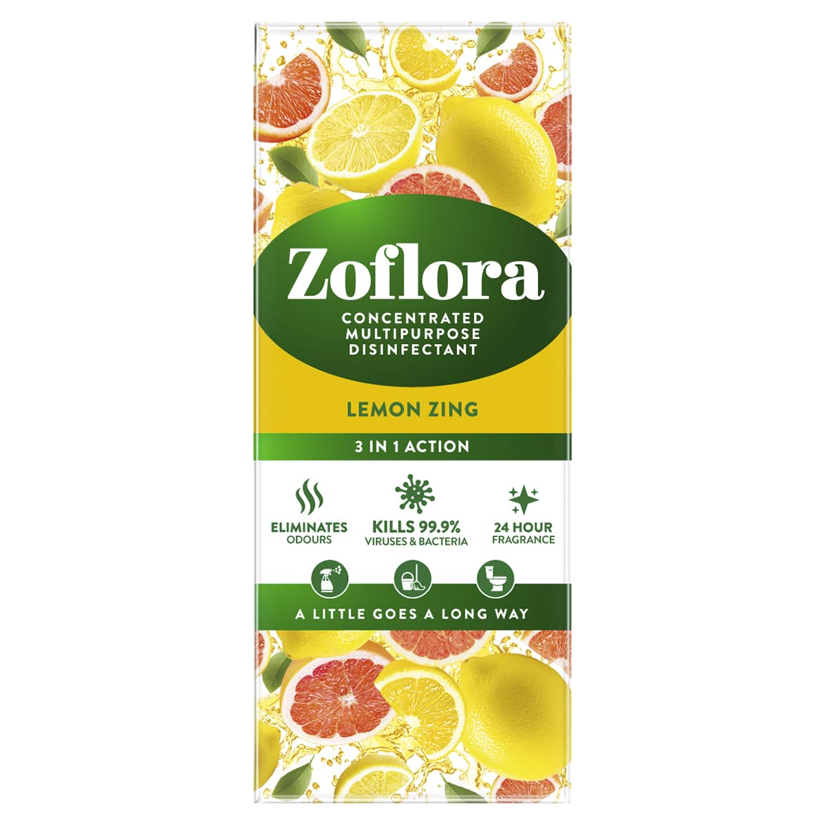 Zoflora, Multipurpose Concentrated Disinfectant, Lemon Zing, 500ml