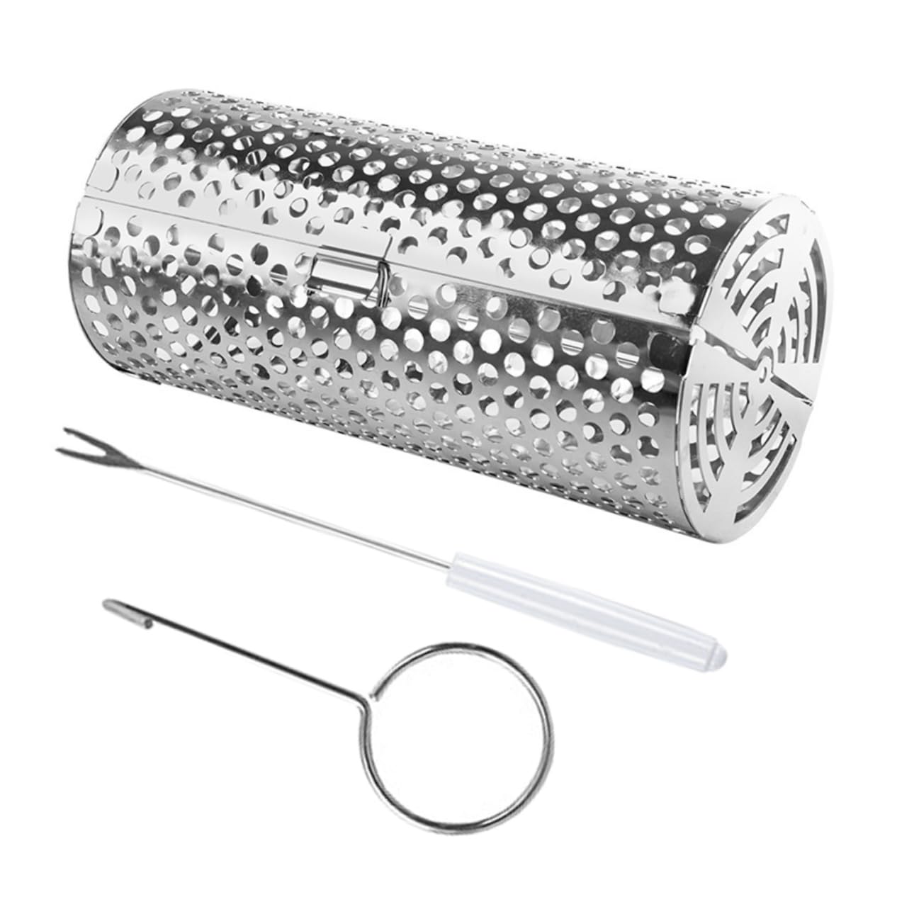 Abaodam 1Set Bbq Grill Roaster Lightweight Stainless Steel Rolling Cage for Efficient Grilling for Outdoor Camping Picnics Easy to Open Close Bbq Mesh Accessories