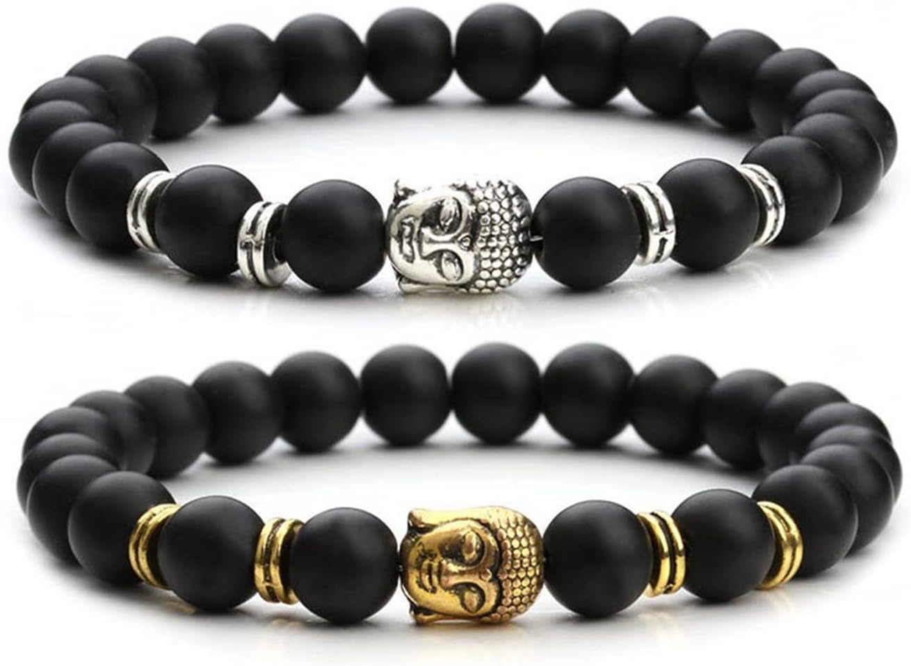 RUBYCA 40PCS Buddha Small Spiritual Metal Beads Mix Colors Spacer for Jewelry Making Bracelet - Image 3