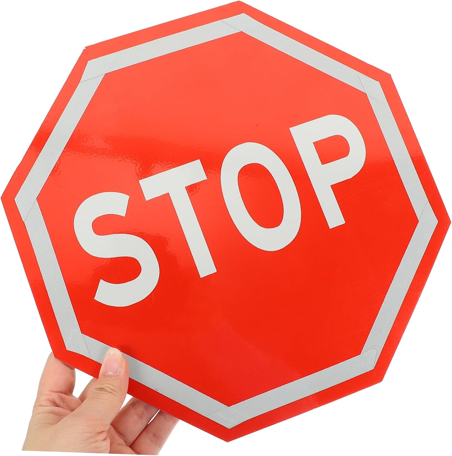 Octagonal Traffic Warning Sign Board Reflective Aluminum Plate Red
