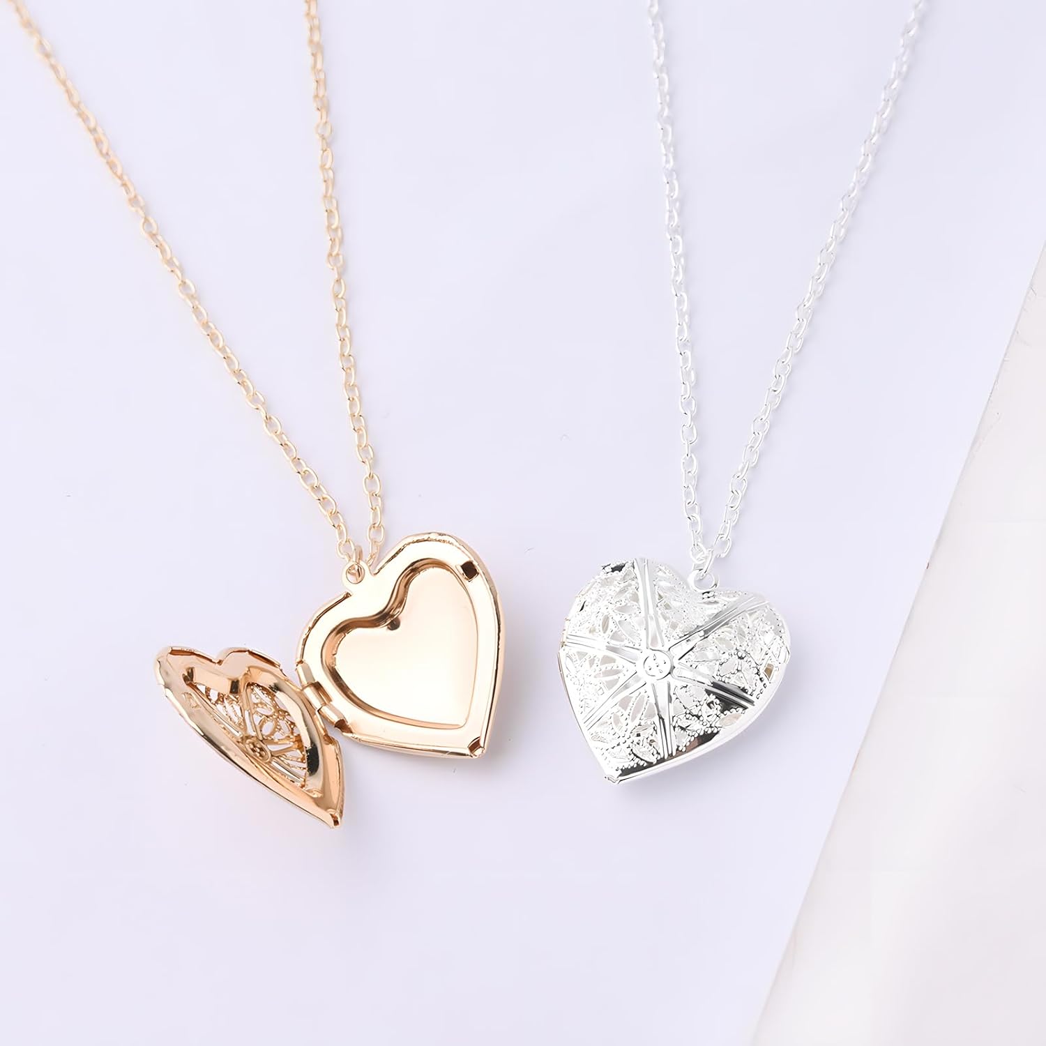 Heart Locket Necklace for Women Photo Locket Necklaces Heart Shaped Locket Pendant Necklace Jewelry - Image 7