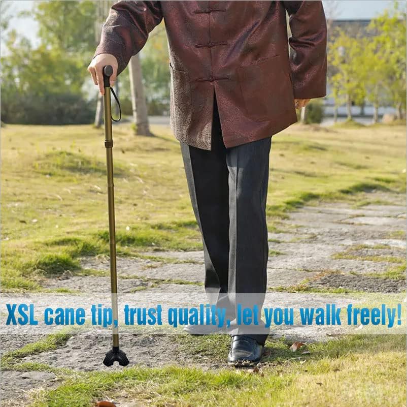 Miniatura 7 de XSL Puntas de bastón  1 pulgada de goma resistente autosuficiente cuádruple base reemplazo puntas de bastón (negro)