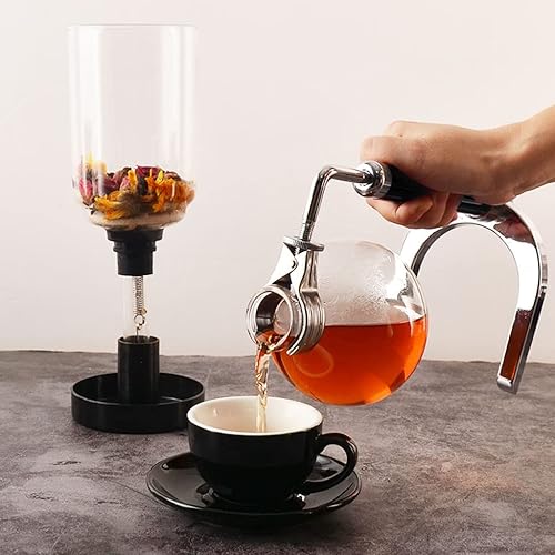 Miniatura 7 de JITEM Cafetera Syphon Cafetera de estilo japonés al vacío de vidrio sifón percoladores 3-5 tazas de vidrio de mesa de sifón cafetera para café o té