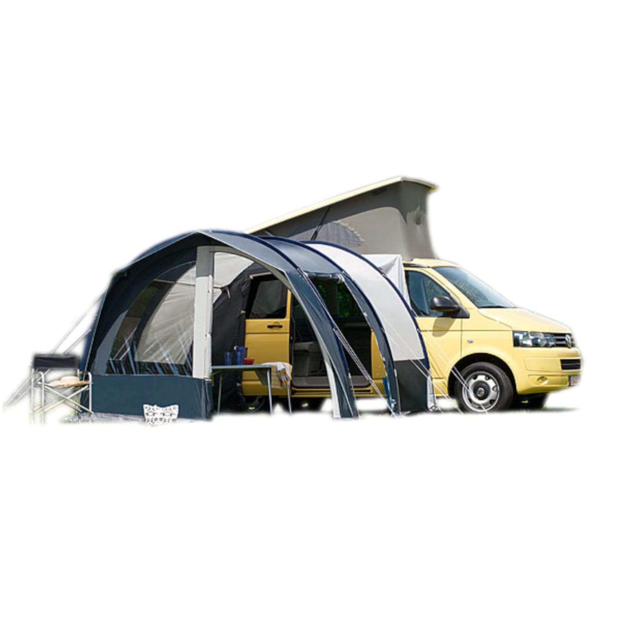 DWT Buszelt Fjord 30, 340 x 240 cm, freistehendes Mobilzelt, ideal für Minivans inkl. Abspannmaterial, Schleusenstab und Tragetasche