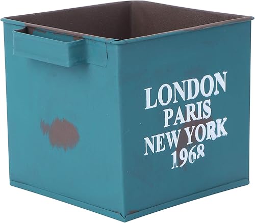 Miniatura 2 de Hemoton Jarrón de metal para decoración de boda, jarrón de hierro desgastado y elegante, jarrón galvanizado vintage, jarrón cuadrado rústico para