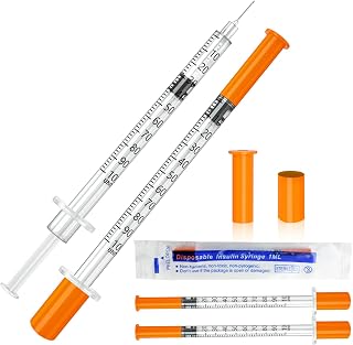 1ml/cc 31G 5/16" Syringe with Needle, Scientific Lab Syringe , Individual Wrapped, 25 Pack