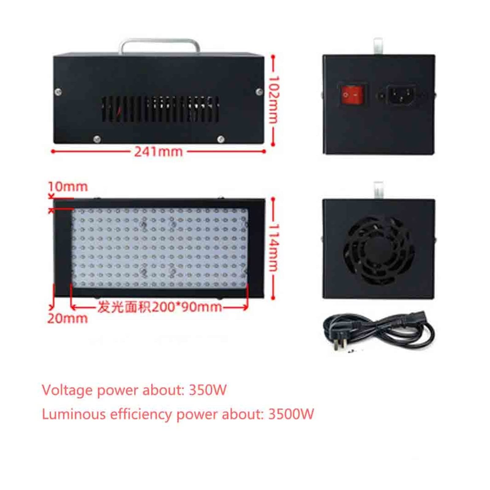 Lampe de polymérisation UV, 3500 W LED UV Gel Lampe de polymérisation Machine Lumière ultraviolette Imprimante 3D Résine Colle UV Huile Verre Encre Peinture Écran de réparation de téléphone (Taille