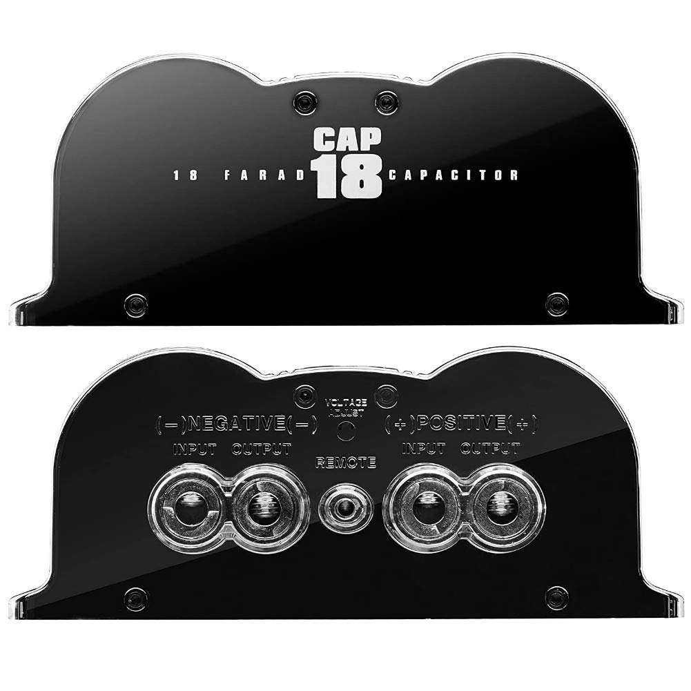 1 condensatore compatibile con BOSS AUDIO SYSTEMS CAP18 CAP 18 ibrido 18 farad impianti fino a 18000 watt rms capacitor voltometro digitale, 1 pezzo