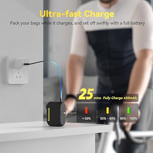 Miniatura 4 de Bomba de bicicleta recargable AT1 (sin medidor de presión), mini bomba de neumáticos de bicicleta portátil,Bomba eléctrica de bicicleta MAX 120 PSI