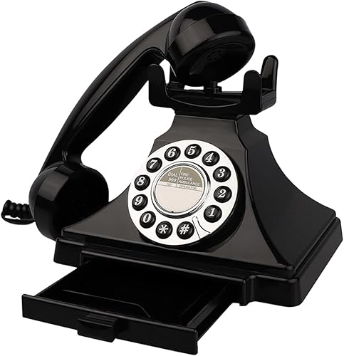 Miniatura 3 de Teléfono vintage con cable, teléfonos fijos retro para el hogar, teléfono de trabajo antiguo de una sola línea con timbre fuerte para personas