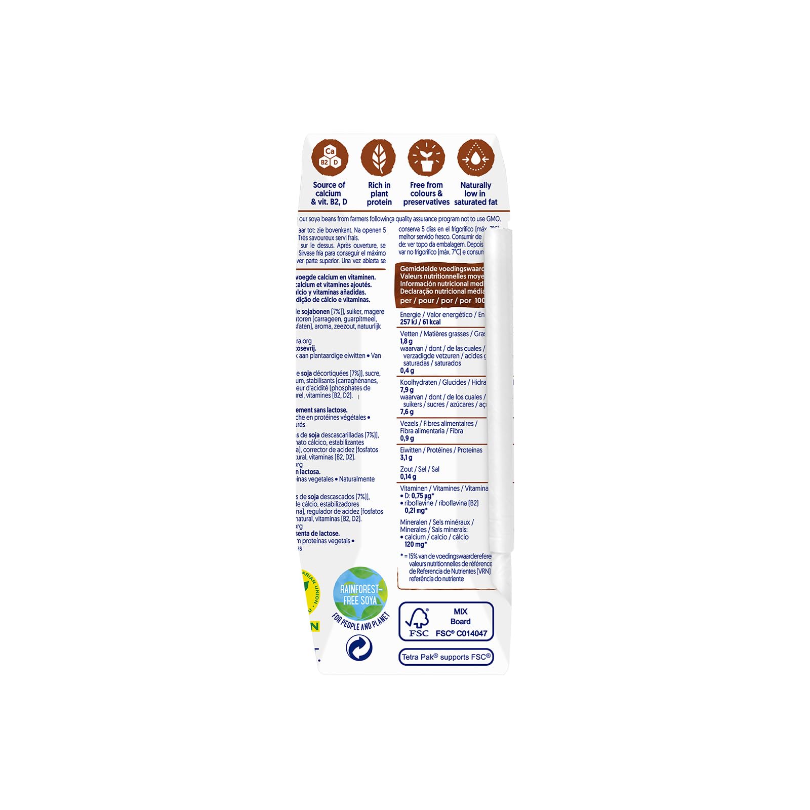 Alpro Set de 3 Boissons Soja Chocolat 250 ml - Pack de 8