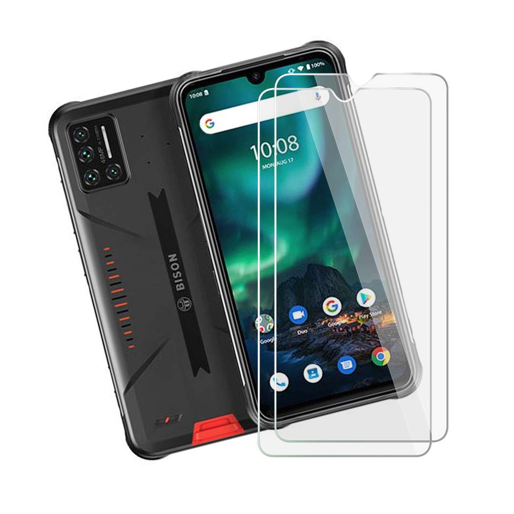 KJYFPack of 2 screen protectors for Umidigi Bison (6.3 inches), HD clear tempered glass screen protector, 9H hardness.