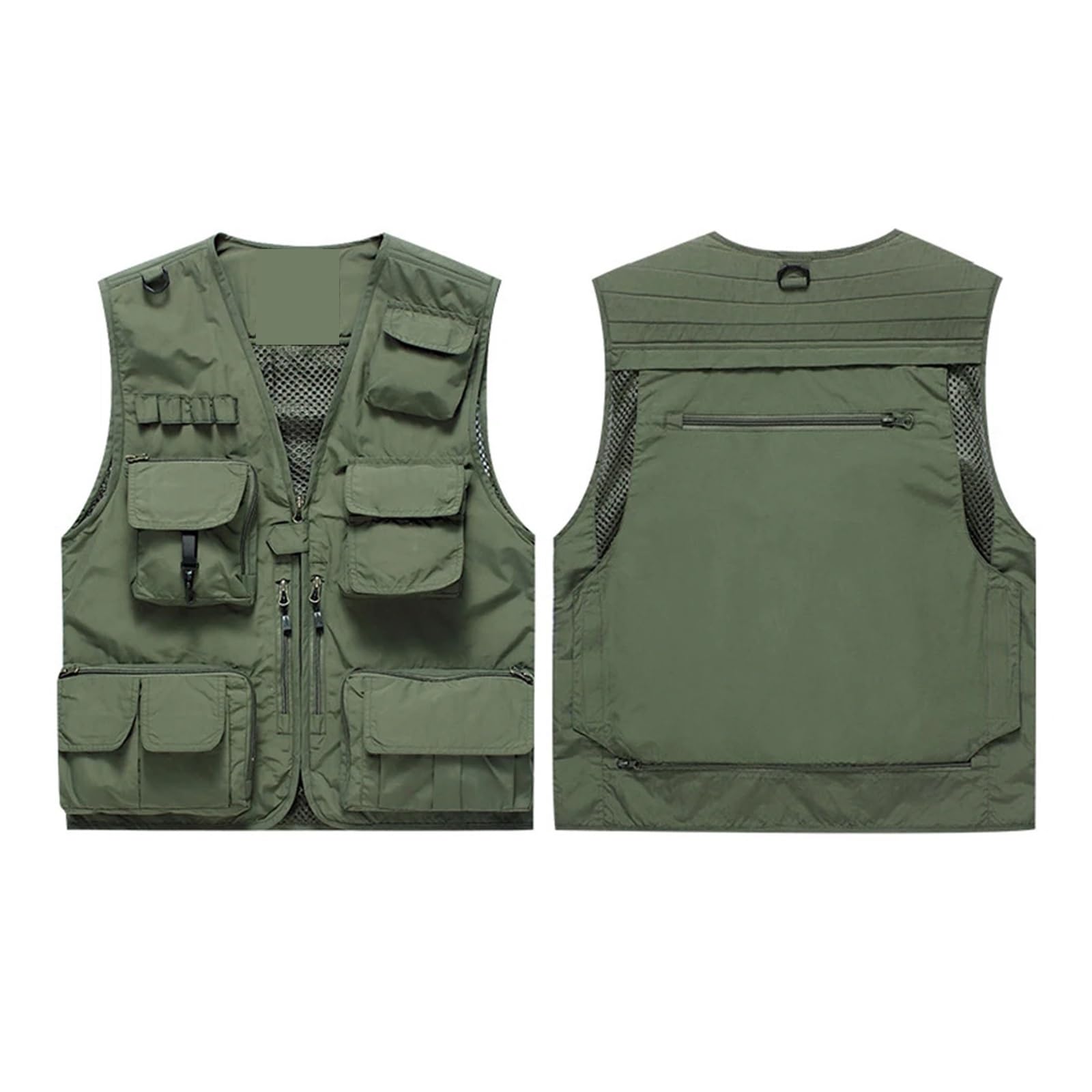 1 chaleco de seguridad de alta visibilidad con múltiples bolsillos, chaqueta de trabajo reflectante for emergencias, voluntarios, construcción y trabajo al aire libre(Type 2-Army Green,XXXL)