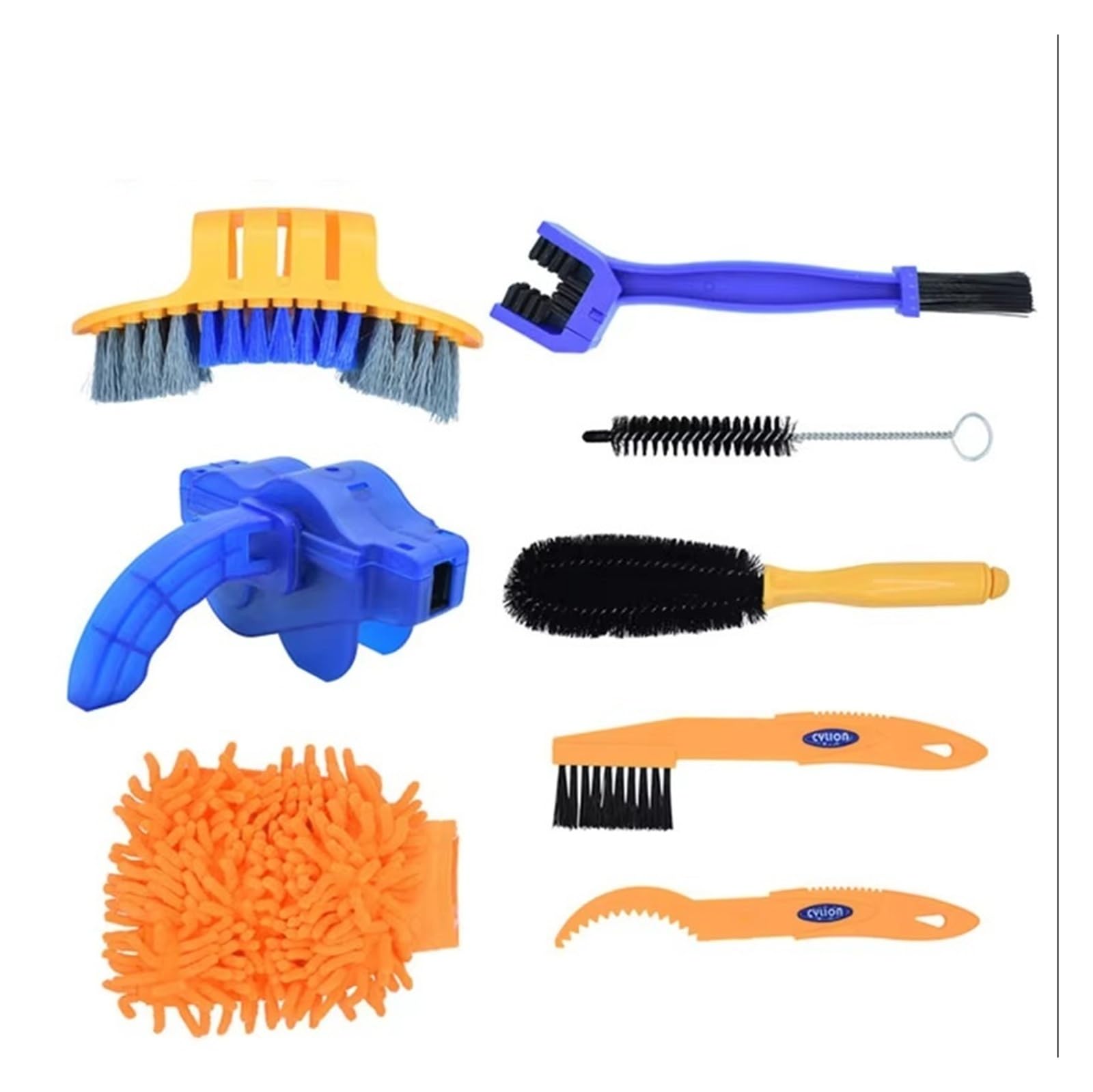 Heavy Duty Chain & Gear Grunge Brush Cleaner Set Professional for Bikle Wash and Repair Tool Kit Deep Cleaner for Bike Chains, Sprockets and Drivetrain (zestaw 8 szt. w jednym)