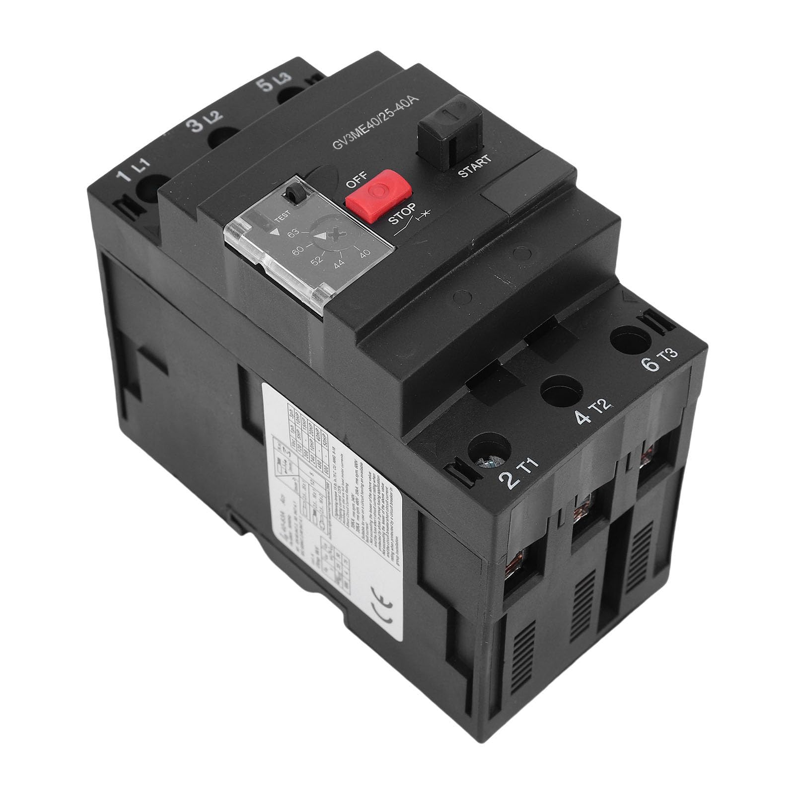 Headerbs Disyuntor de Motor Magnético Térmico Disyuntor de Protección del Motor Liberación Magnética Térmica Montaje en Riel de 35 Mm con Control de Botón para AC-3 Clase 50/60 Hz
