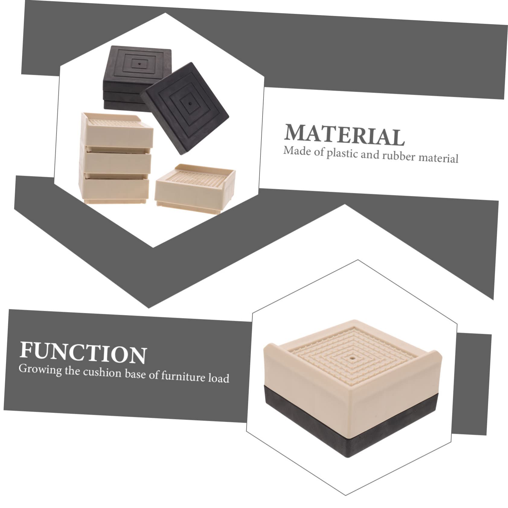 ASAKKURA 4pcs Furniture Risers Bed Risers for Sofa Table Chair Couch and Desk Sturdy Height Increase Blocks for Bed Frame Support Elevate Furniture for Storage and Easy Cleaning