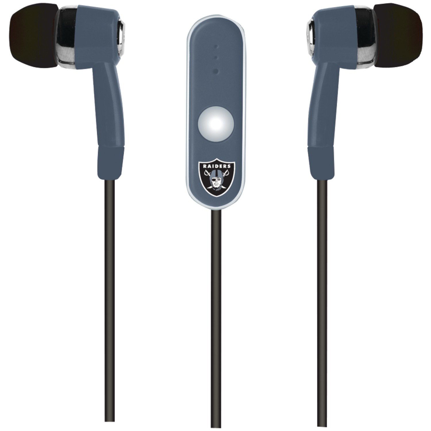 MIZCO NFL Oakland Raiders Hands Free Ear Buds with Microphone