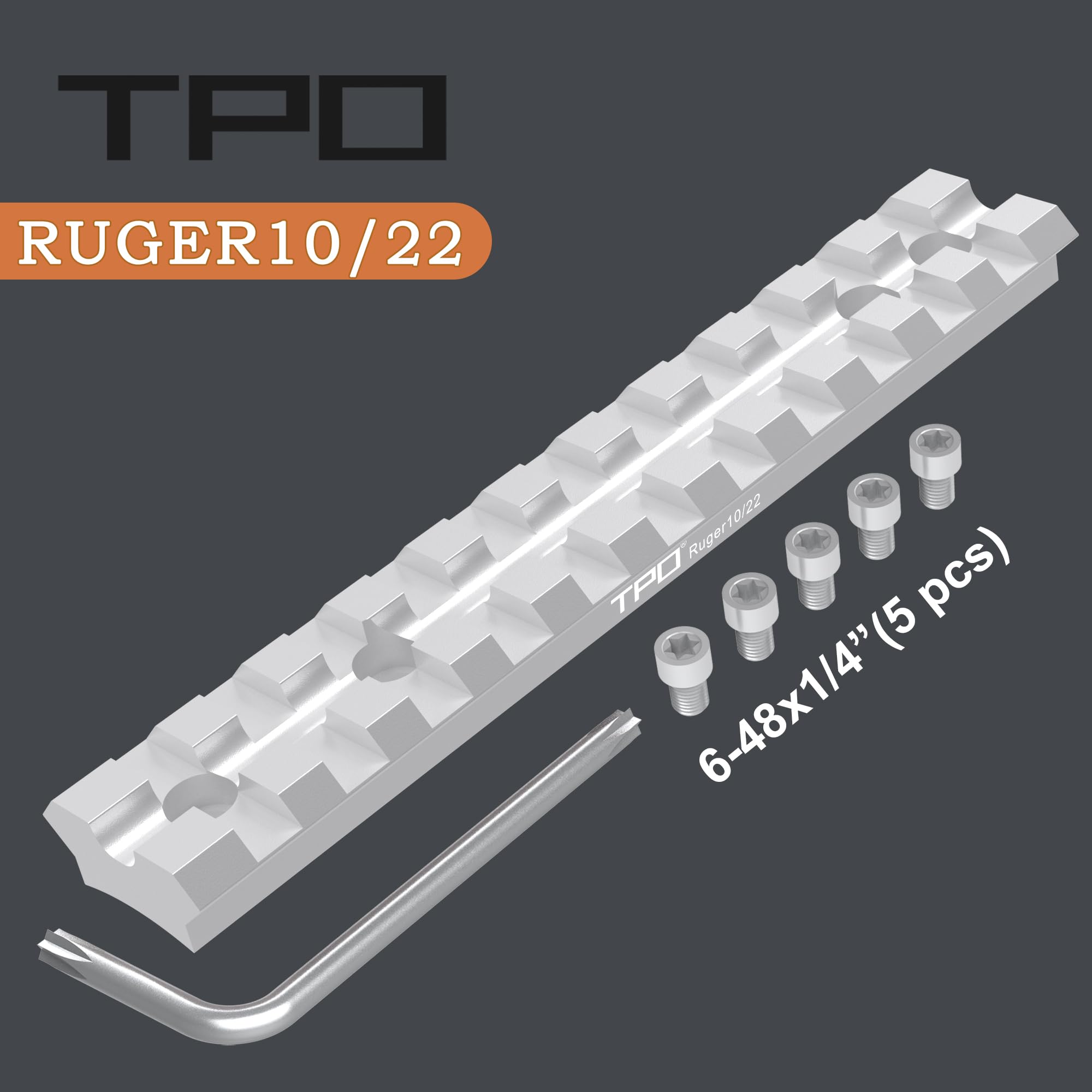 Montaje en carril Picatinny Ruger 10/22 para punto rojo, gafas telescópicas y ópticas (Rg10/22-plata)