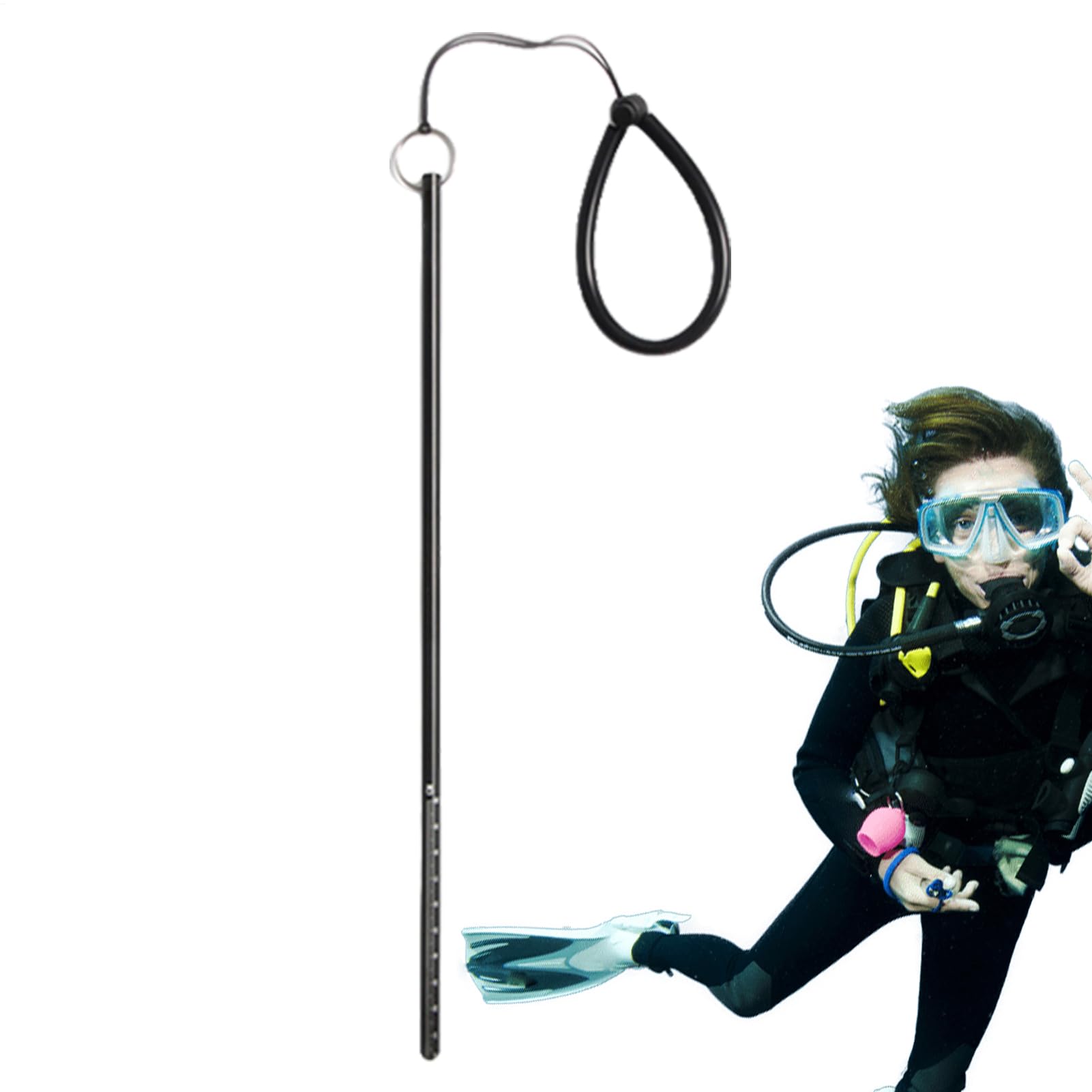 Generisch Varilla de inmersión, fabricante de ruido de inmersión – Aleación de aluminio Lobster Tickle Pointer Stick Buceo Varilla – Sonorizado portátil submarino – Accesorios de buceo para aventuras