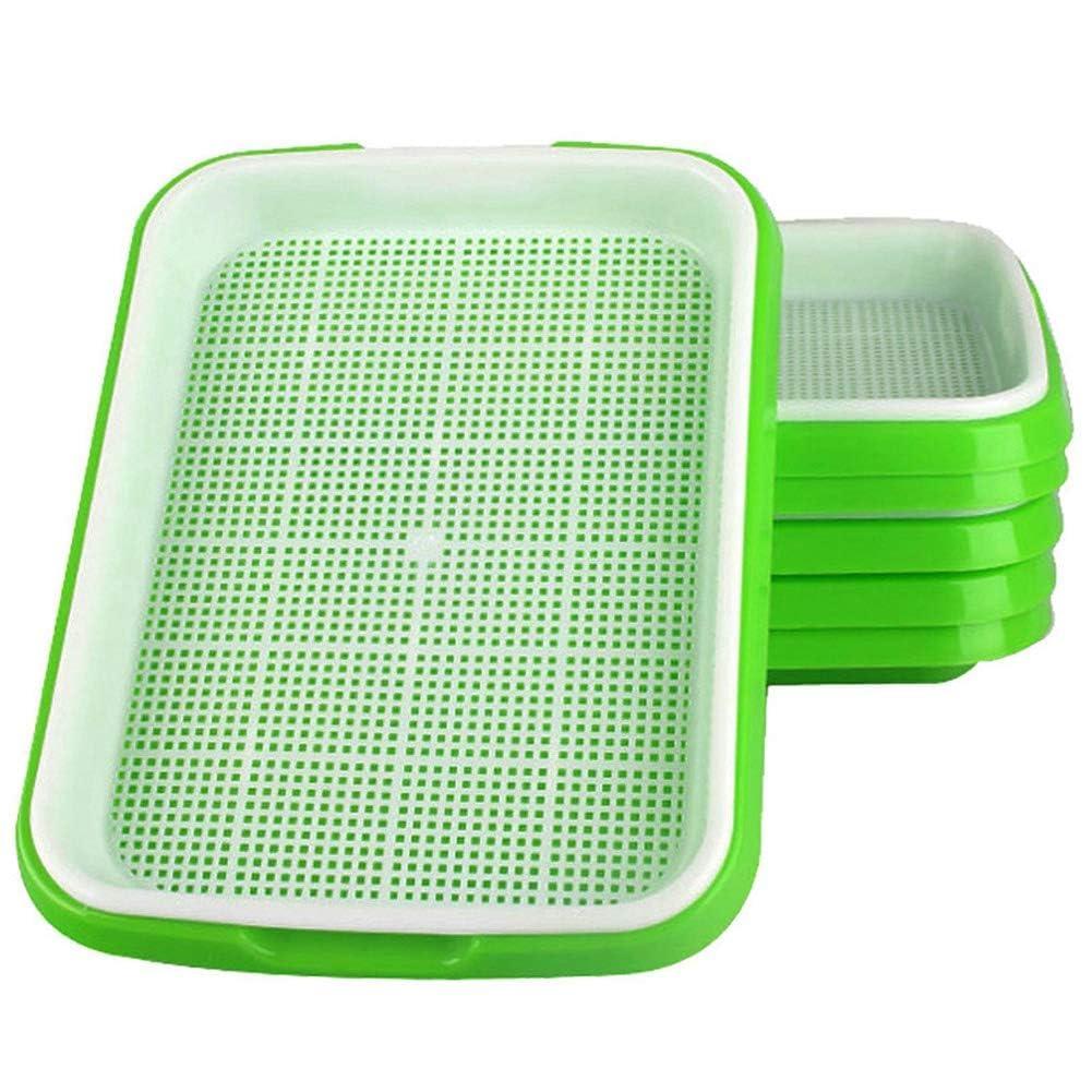 Fuuner Green 6 Pack Seed Sprouting Trays 34 X 25Cm, Fine Drainage Holes Microgreens Growing Kit With 24 Planting Papers, Reusable Pp, Bpa Free Germination Trays For Mung Beans, Alfalfa, Wheatgrass
