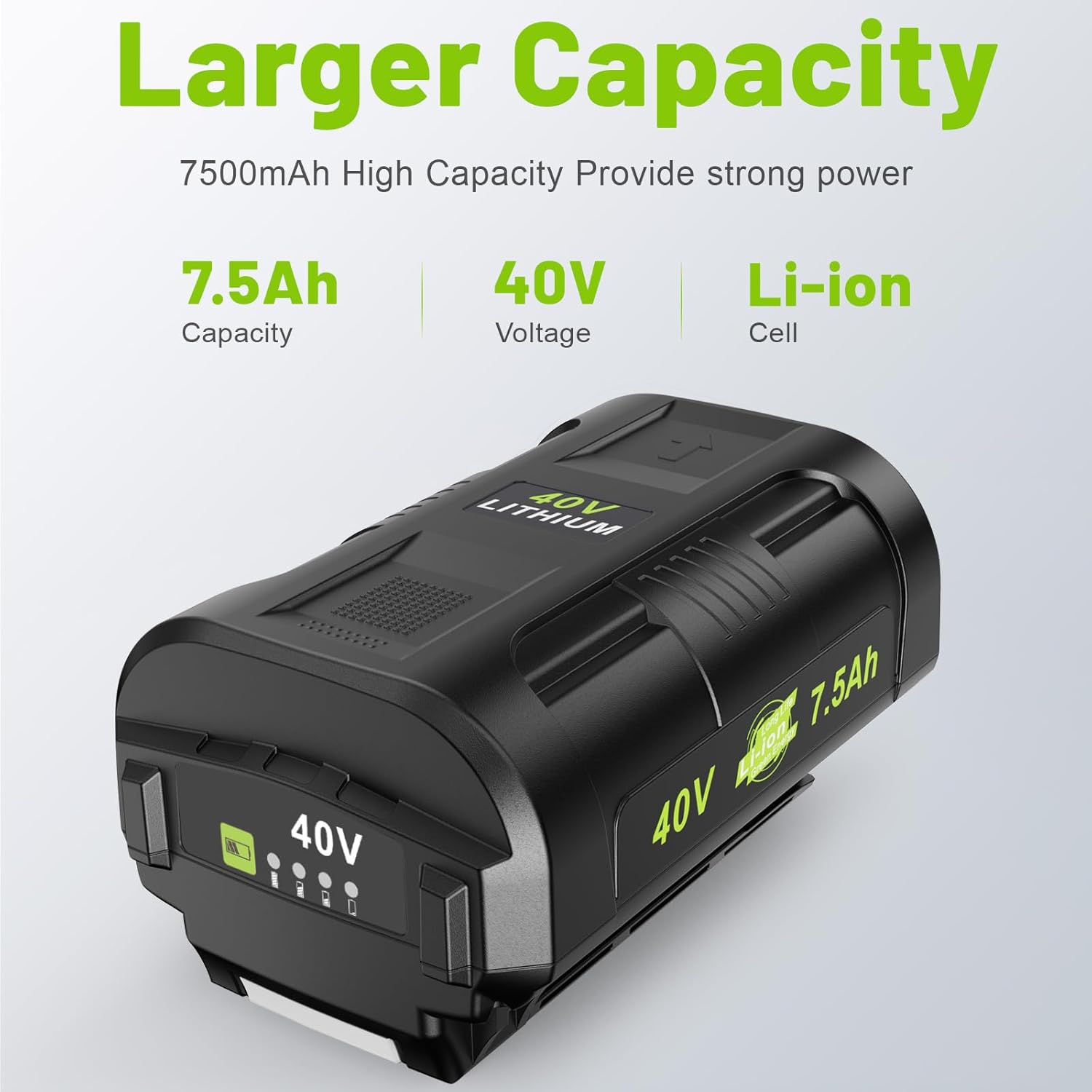 7.5Ah Replacement for Ryobi 40V Battery and Charger Combo Compatible with Ryobi 40V Lithium Battery OP4040 OP4026 OP40601 OP4050A OP4030 OP4050 OP40201 OP40401 (2Battery+1Charger)