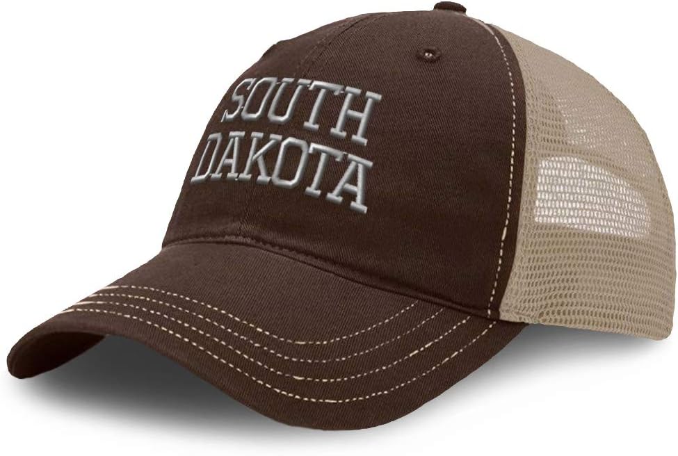 Custom Baseball Cap South Dakota State USA America Embroidery Cotton Soft Mesh