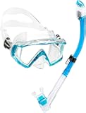 Cressi Panoramic Wide View Mask & Dry Snorkel Kit for Snorkeling, Scuba Diving - Pano 3 & Supernova Dry: Designed in Italy